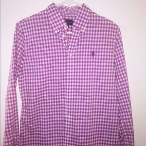Purple gingham button down